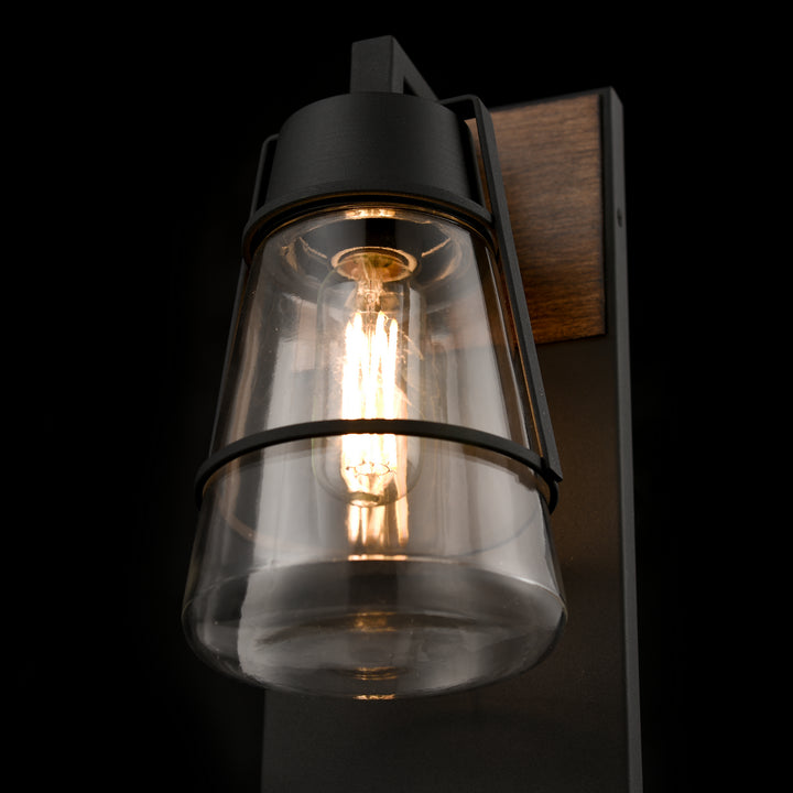 DVI Canada - DVP44472BK+IW-CL - One Light Wall Sconce - Lake Of The Woods Outdoor - Black And Ironwood On Metal w/Clear Glass