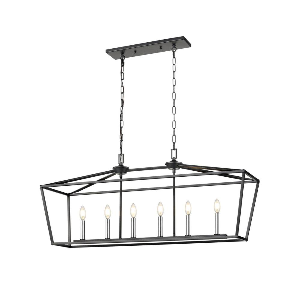 DVI Canada - DVP30102MF+GR - Six Light Linear Pendant - Lundy'S Lane - Multiple/Graphite