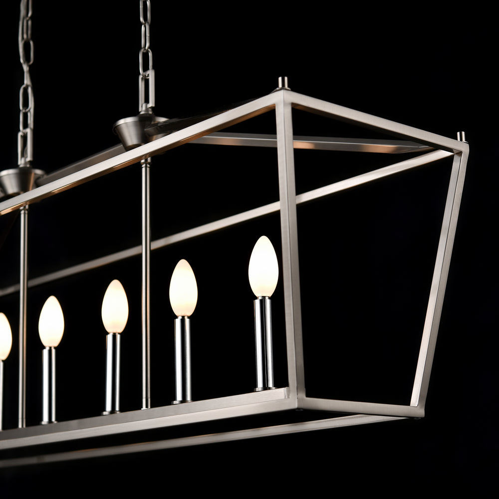 DVI Canada - DVP30102MF+SN - Six Light Linear Pendant - Lundy'S Lane - Multiple/Satin Nickel