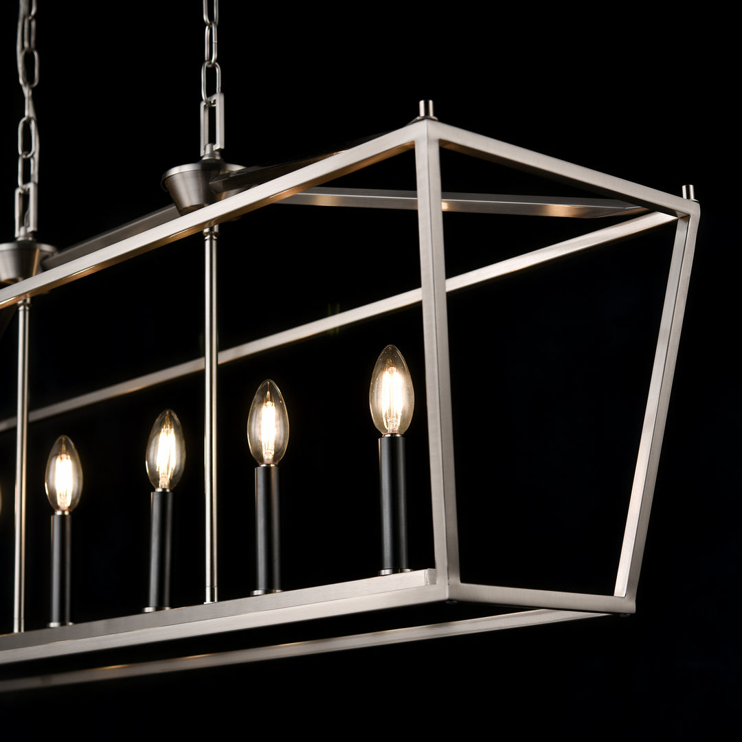 DVI Canada - DVP30102MF+SN - Six Light Linear Pendant - Lundy'S Lane - Multiple Finishes And Satin Nickel