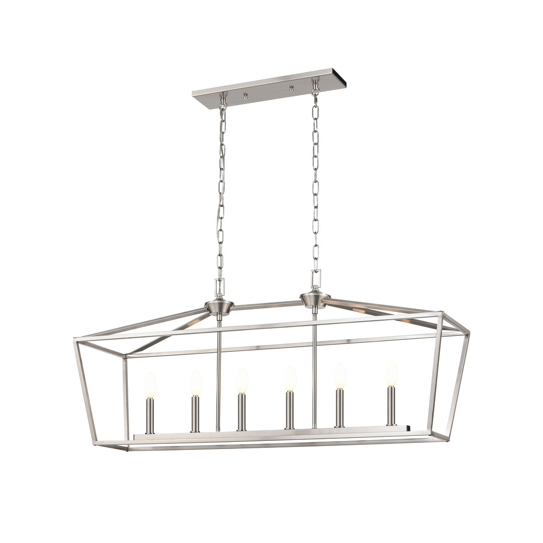 DVI Canada - DVP30102MF+SN - Six Light Linear Pendant - Lundy'S Lane - Multiple Finishes And Satin Nickel