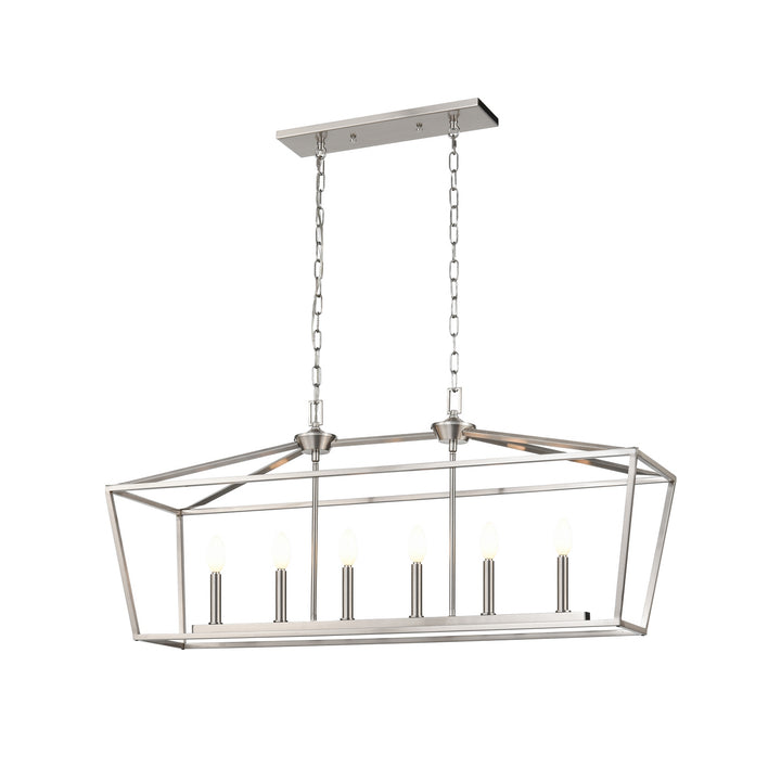 DVI Canada - DVP30102MF+SN - Six Light Linear Pendant - Lundy'S Lane - Multiple Finishes And Satin Nickel