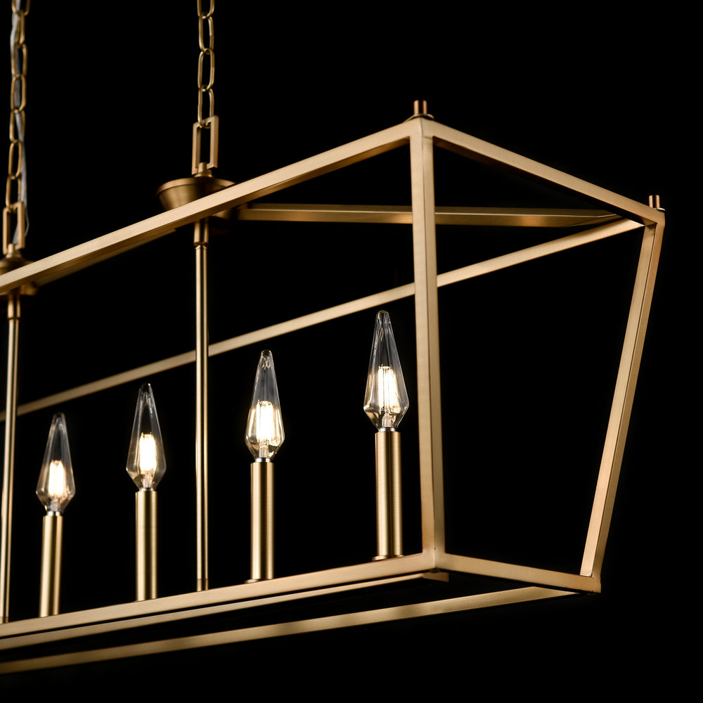 DVI Canada - DVP30102MF+BR - Six Light Linear Pendant - Lundy'S Lane - Multiple/Brass