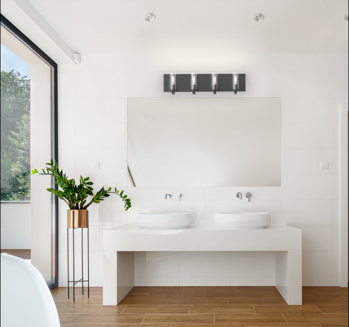 DVI Canada - DVP28144MF+GR-CL - Four Light Vanity - Sambre - Multiple Finishes And Graphite w/Clear Glass