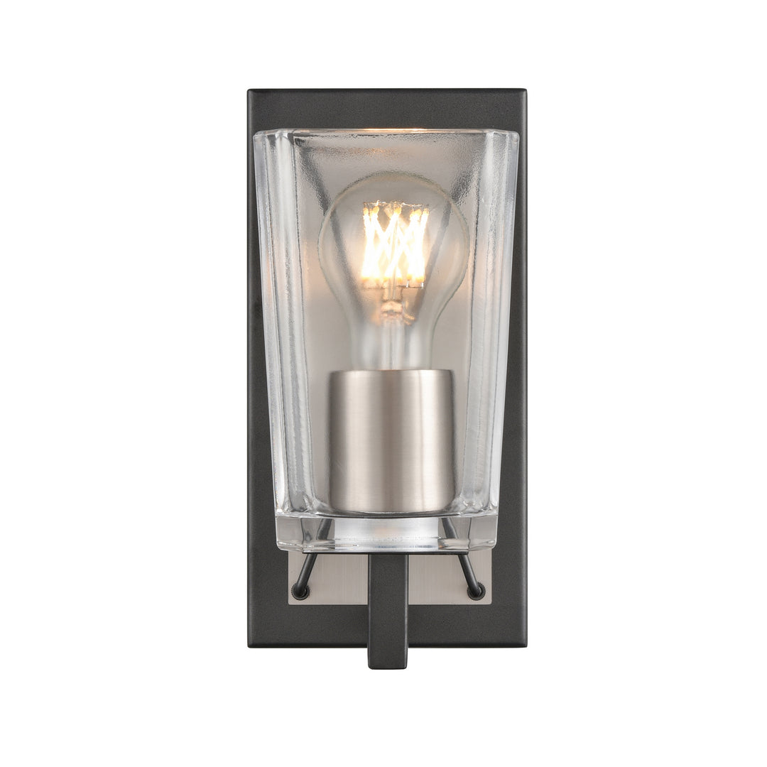 DVI Canada - DVP46901SN+GR-CL - One Light Wall Sconce - Riverdale - Satin Nickel And Graphite w/Clear Glass