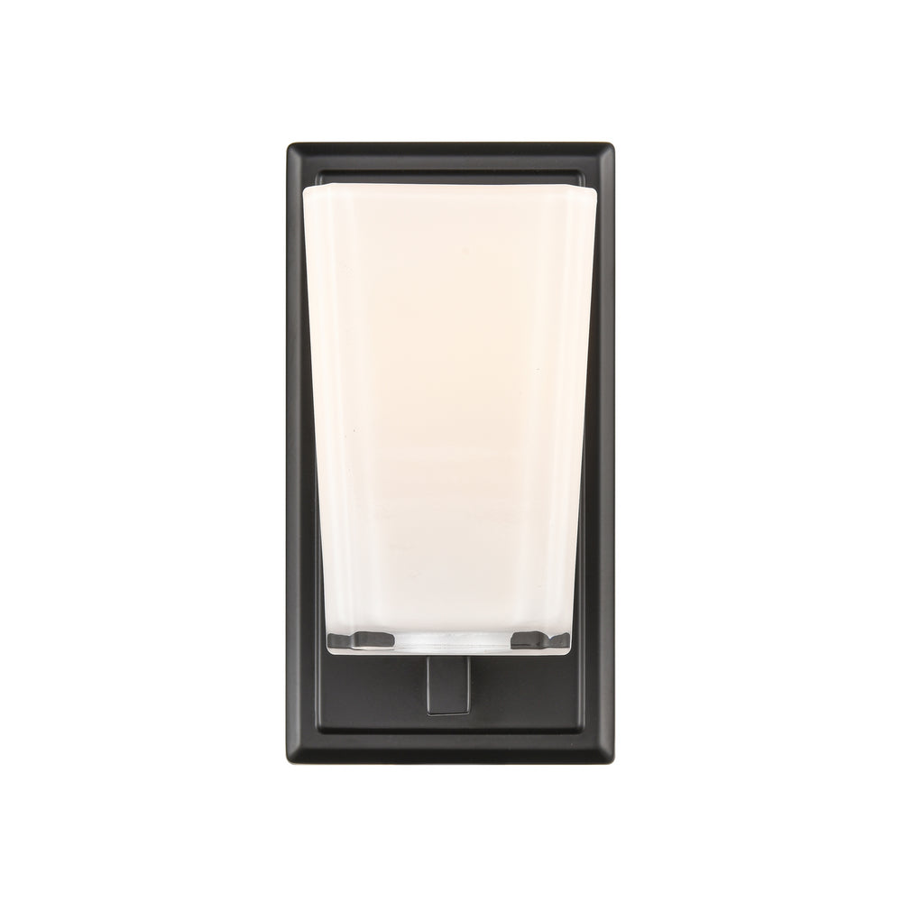 DVI Canada - DVP47901EB-SSOP - One Light Wall Sconce - Riverside - Ebony w/Silk Screen Opal Glass