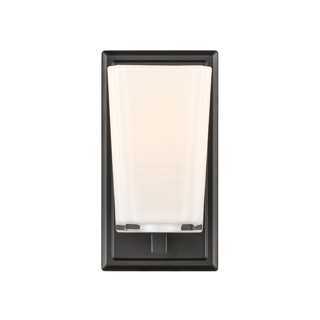 DVI Canada - DVP47901EB-SSOP - One Light Wall Sconce - Riverside - Ebony w/Silk Screen Opal Glass