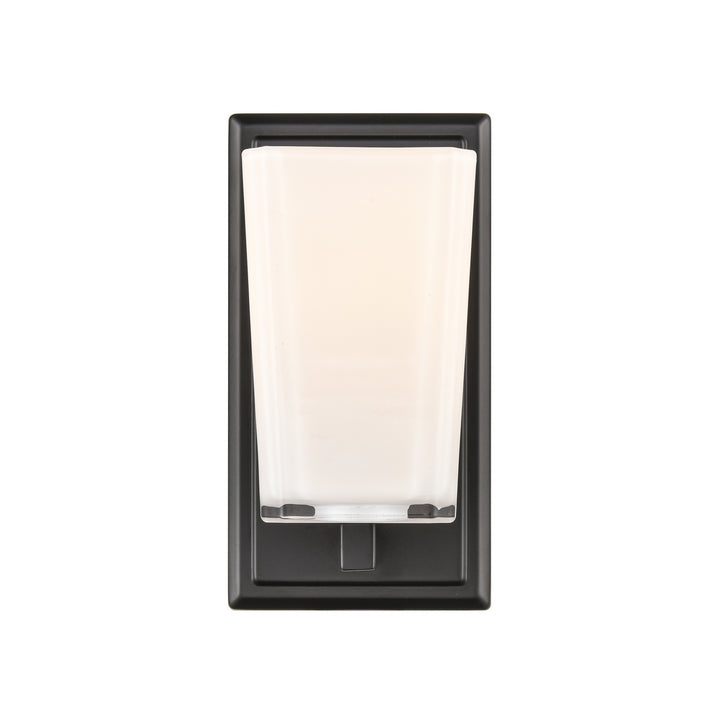 DVI Canada - DVP47901EB-SSOP - One Light Wall Sconce - Riverside - Ebony w/Silk Screen Opal Glass