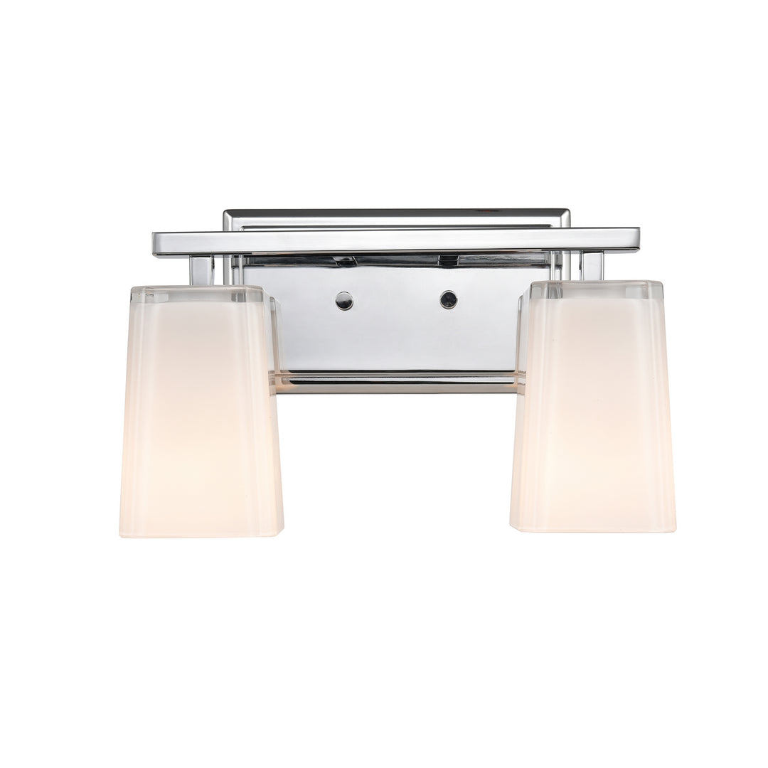 DVI Canada - DVP47922CH-SSOP - Two Light Vanity - Riverside - Chrome w/Silk Screen Opal Glass