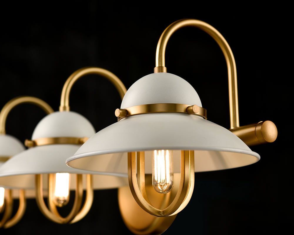 DVI Canada - DVP31043MW+VBR - Three Light Vanity - Peggy'S Cove - Matte White And Venetian Brass