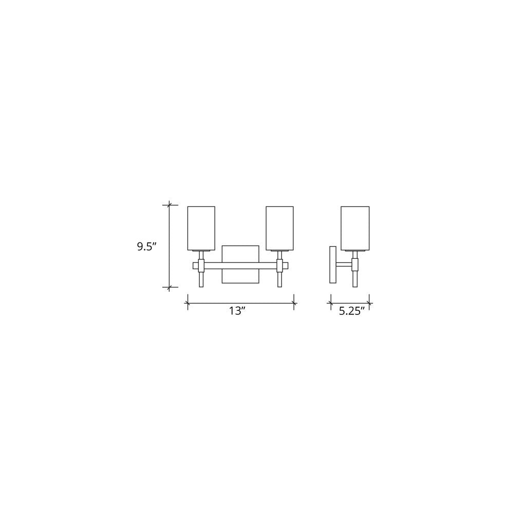Justice Designs - FAB-8412-30-GRAY-MBLK - Two Light Bath Bar - Textile - Matte Black