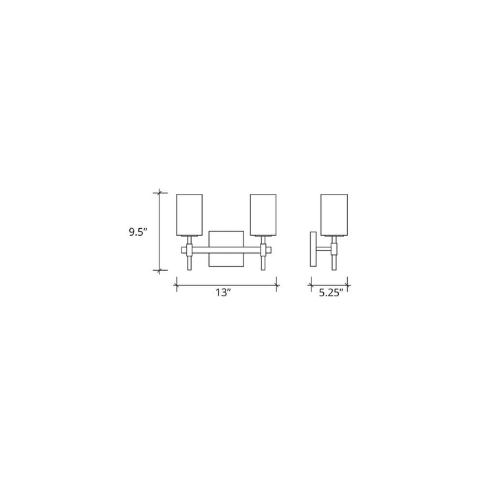 Justice Designs - FAB-8412-30-GRAY-MBLK - Two Light Bath Bar - Textile - Matte Black