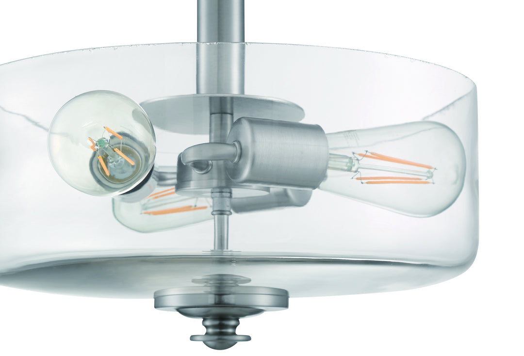 Craftmade Canada - 49853-BNK-C - Three Light Convertible Semi Flush/Pendant - Dardyn - Brushed Polished Nickel