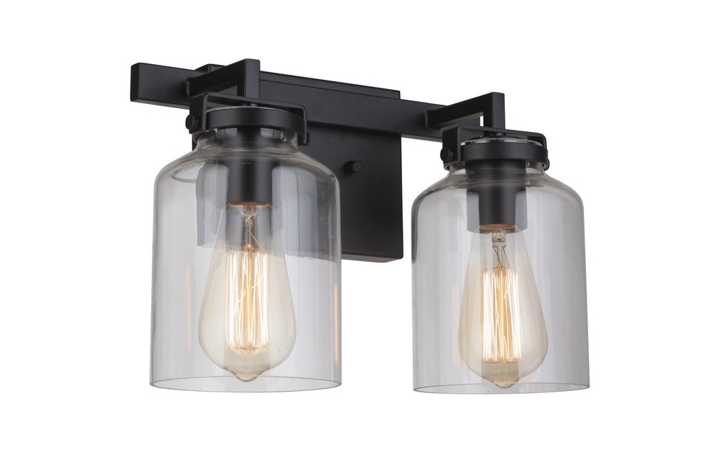 Craftmade Canada - 53602-FBDT - Two Light Vanity - Foxwood - Flat Black / Dark Teak