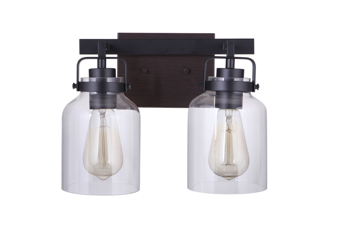 Craftmade Canada - 53602-FBDT - Two Light Vanity - Foxwood - Flat Black / Dark Teak