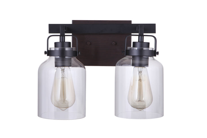 Craftmade Canada - 53602-FBDT - Two Light Vanity - Foxwood - Flat Black / Dark Teak