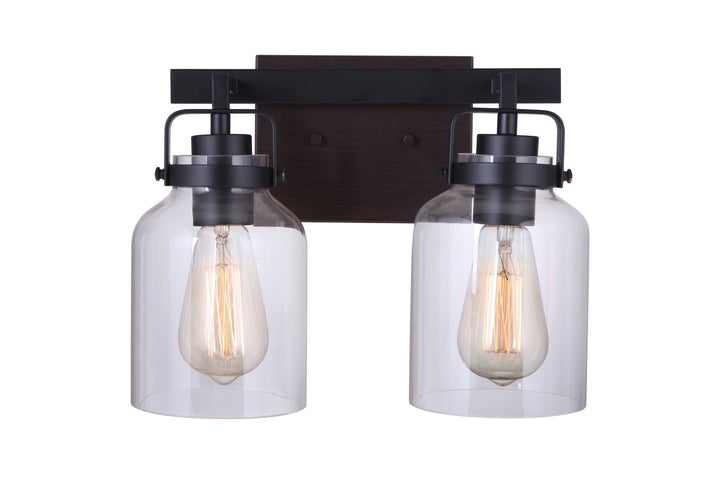 Craftmade Canada - 53602-FBDT - Two Light Vanity - Foxwood - Flat Black / Dark Teak