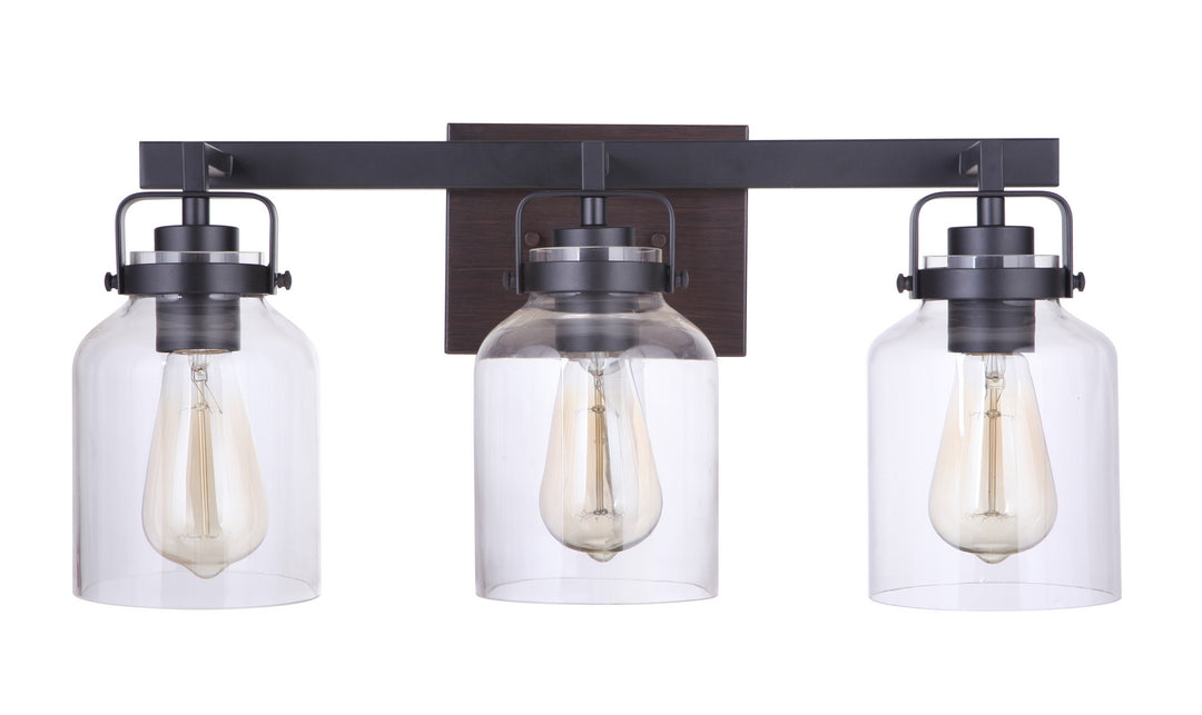 Craftmade Canada - 53603-FBDT - Three Light Vanity - Foxwood - Flat Black / Dark Teak