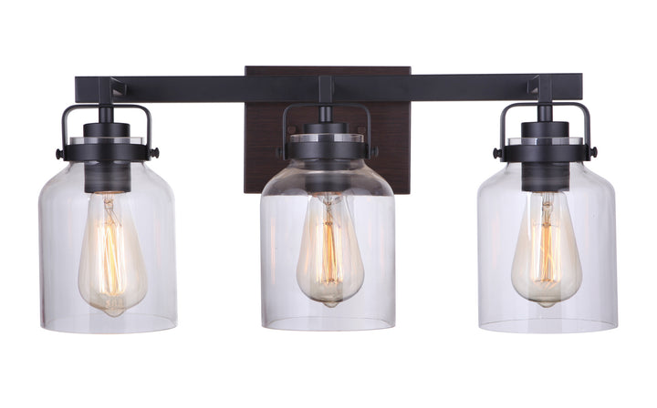 Craftmade Canada - 53603-FBDT - Three Light Vanity - Foxwood - Flat Black / Dark Teak