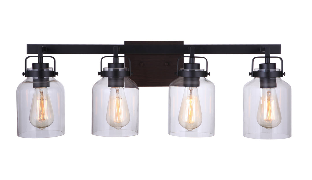 Craftmade Canada - 53604-FBDT - Four Light Vanity - Foxwood - Flat Black / Dark Teak