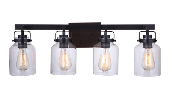 Craftmade Canada - 53604-FBDT - Four Light Vanity - Foxwood - Flat Black / Dark Teak