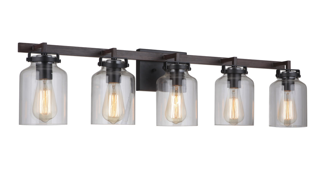 Craftmade Canada - 53605-FBDT - Five Light Vanity - Foxwood - Flat Black / Dark Teak