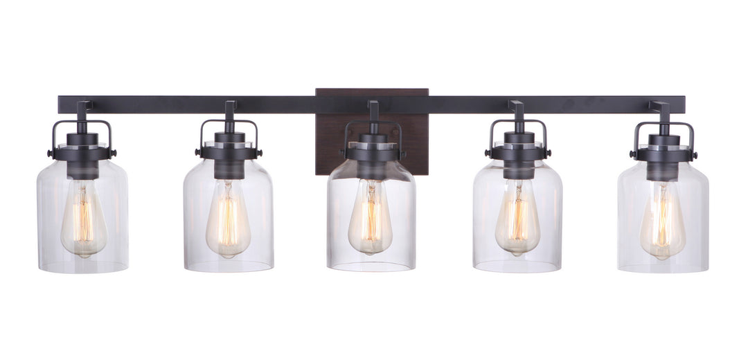 Craftmade Canada - 53605-FBDT - Five Light Vanity - Foxwood - Flat Black / Dark Teak