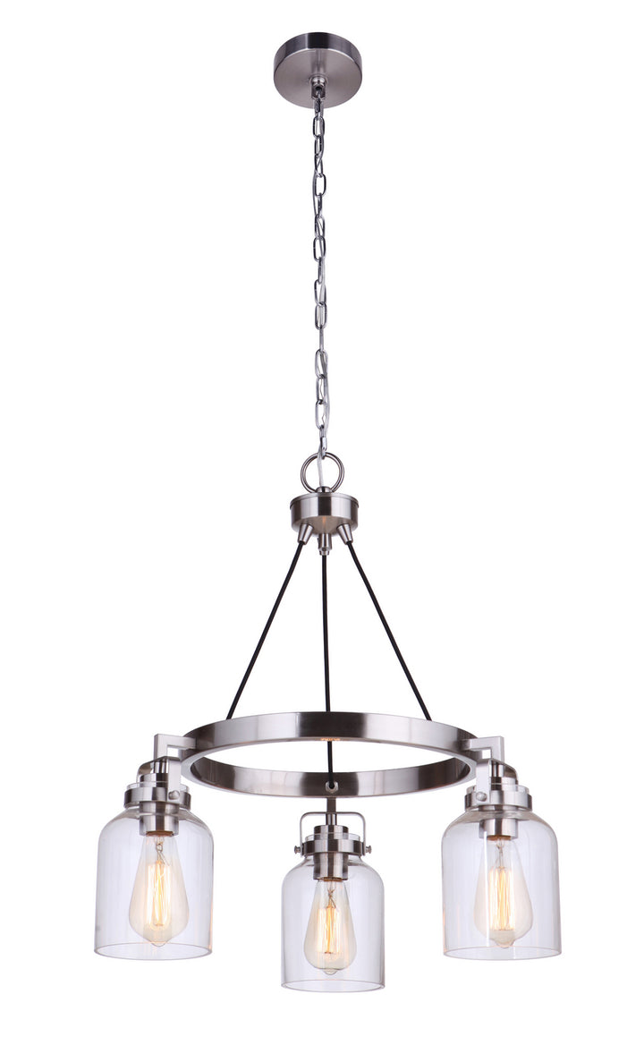 Craftmade Canada - 53623-BNK - Three Light Chandelier - Foxwood - Brushed Polished Nickel