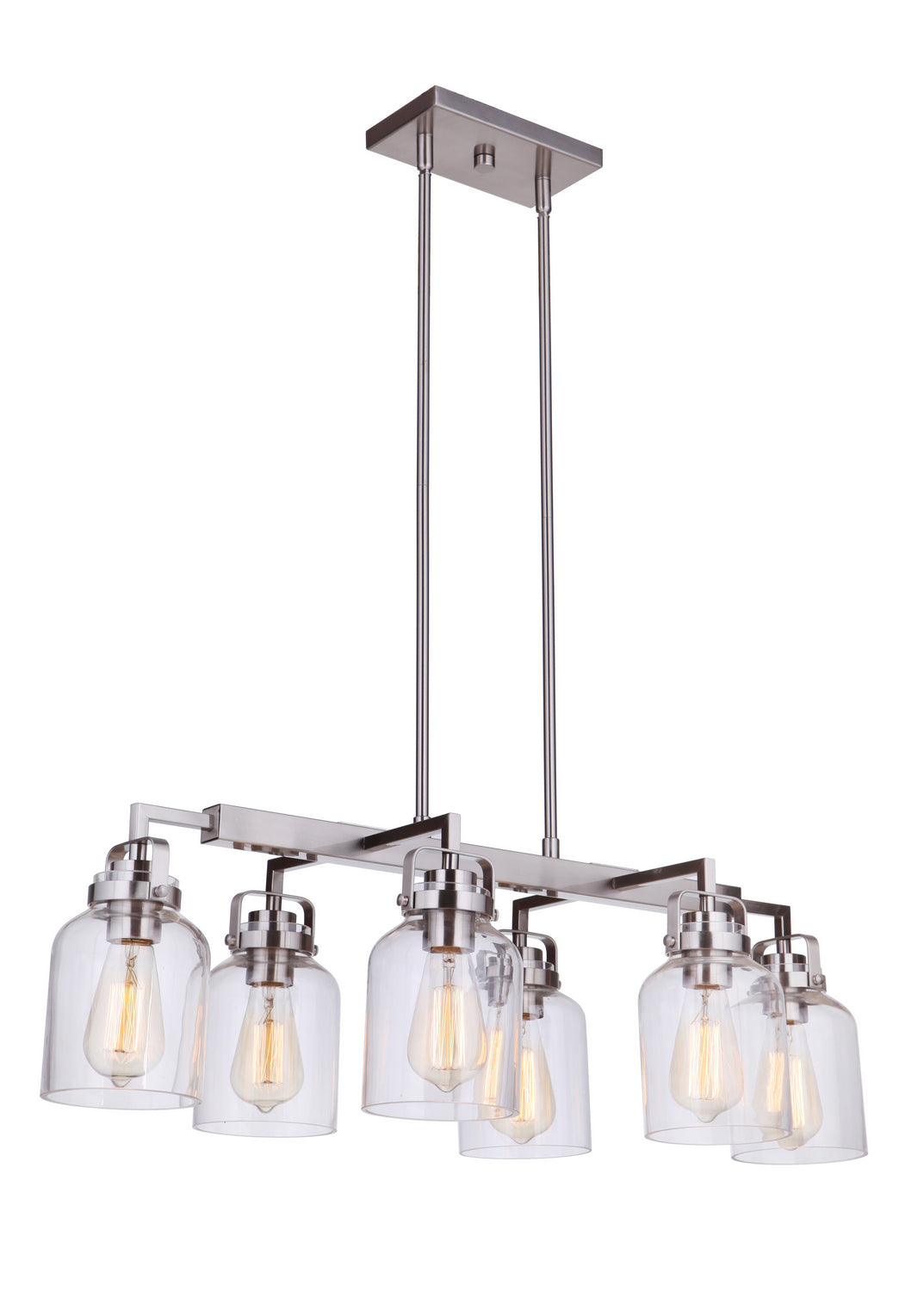 Craftmade Canada - 53676-BNK - Six Light Island Pendant - Foxwood - Brushed Polished Nickel