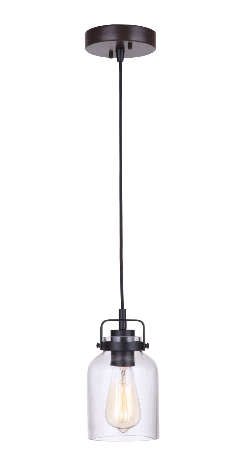 Craftmade Canada - 53691-FBDT - One Light Mini Pendant - Foxwood - Flat Black / Dark Teak