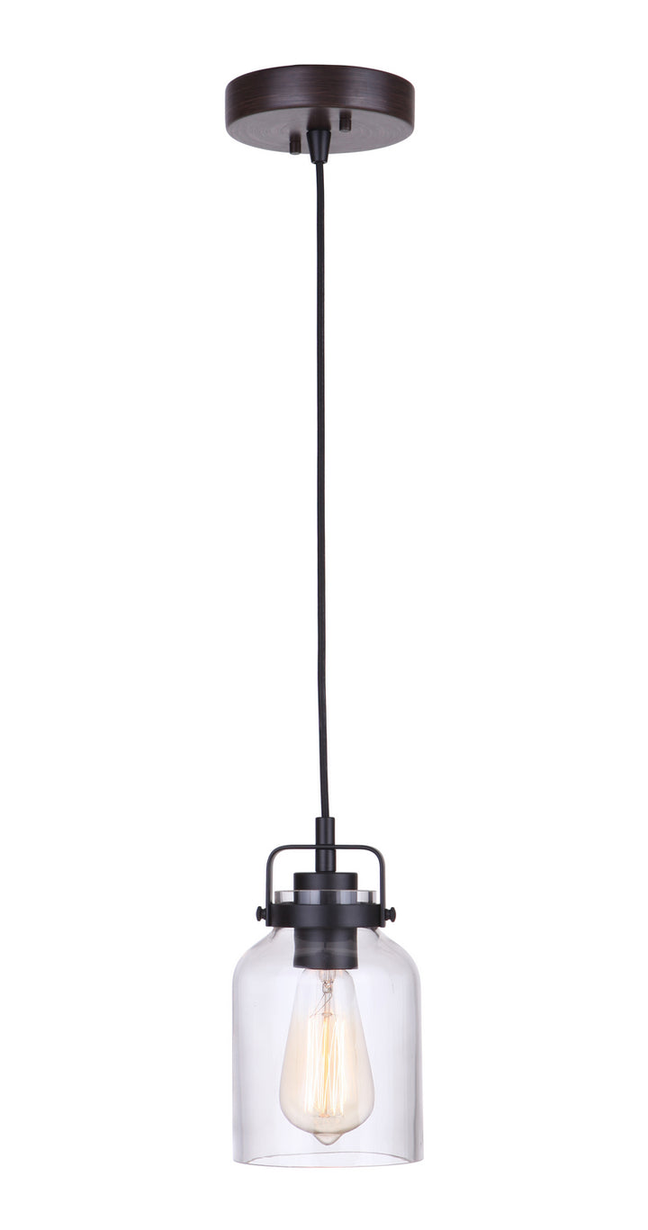 Craftmade Canada - 53691-FBDT - One Light Mini Pendant - Foxwood - Flat Black / Dark Teak