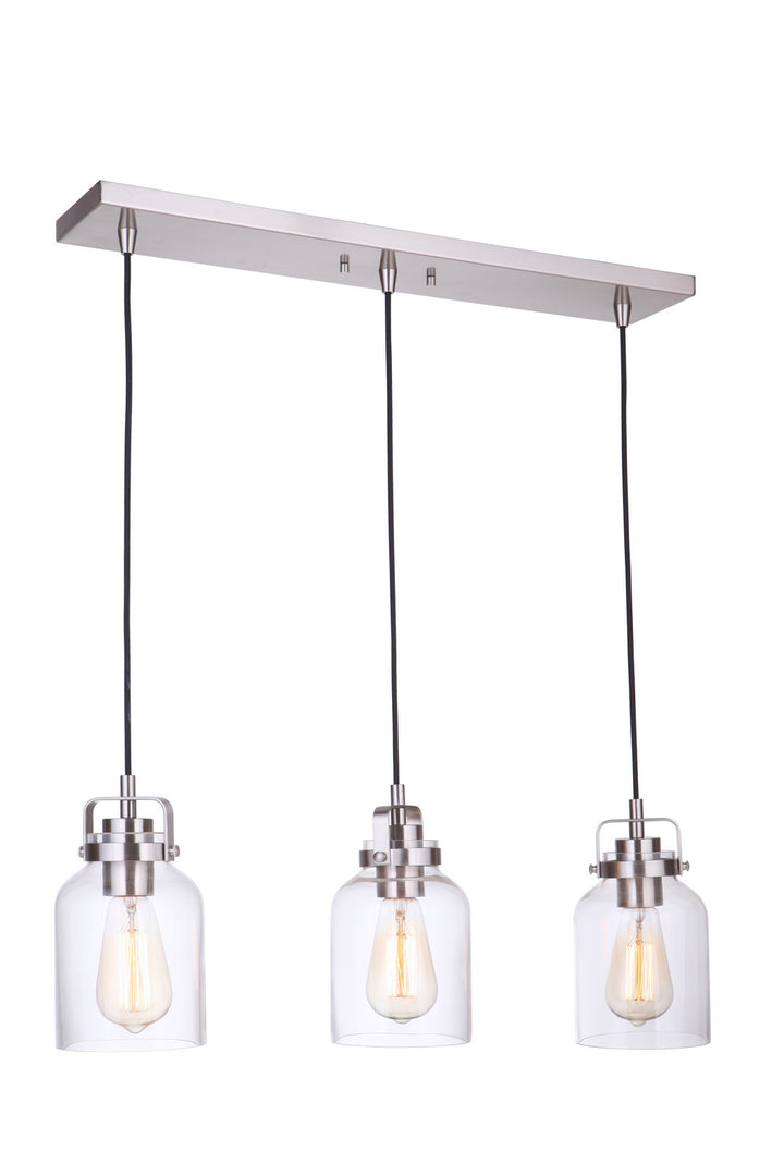 Craftmade Canada - 53693-BNK - Three Light Linear Pendant - Foxwood - Brushed Polished Nickel