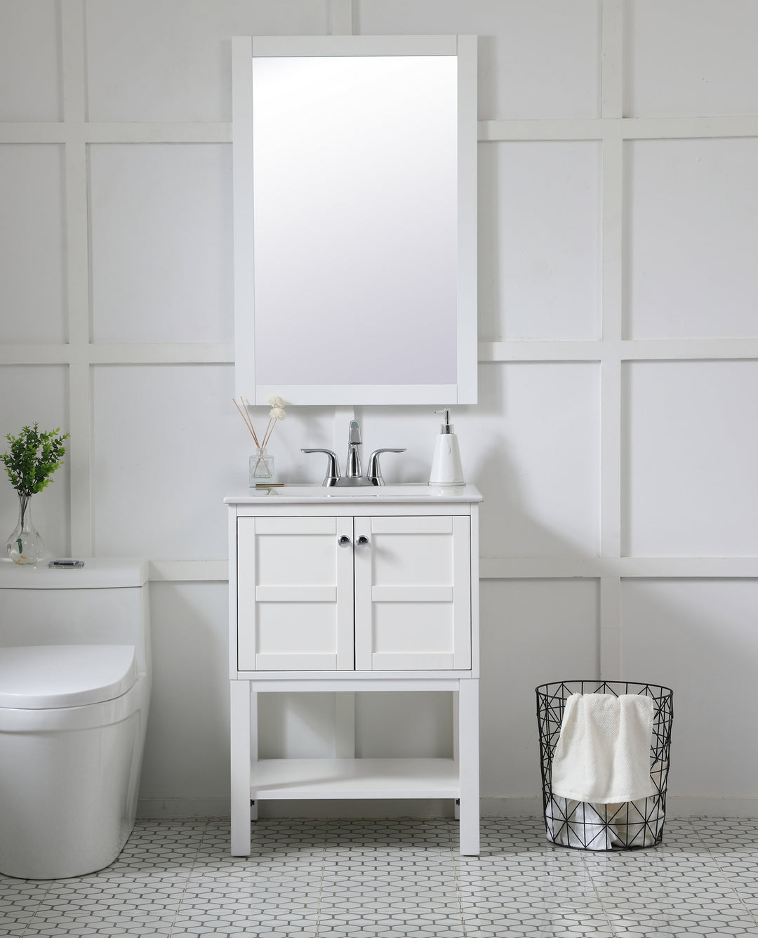 Elegant Lighting - VM22436WH - Mirror - Aqua - White