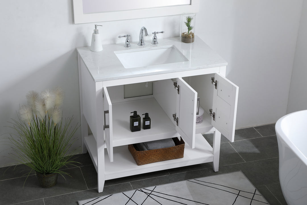 Elegant Lighting - VF16036WH - Single Bathroom Vanity - aubrey - White