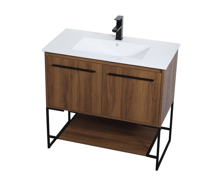 Elegant Lighting - VF42036WB - Single Bathroom Vanity - Gerard - Walnut Brown