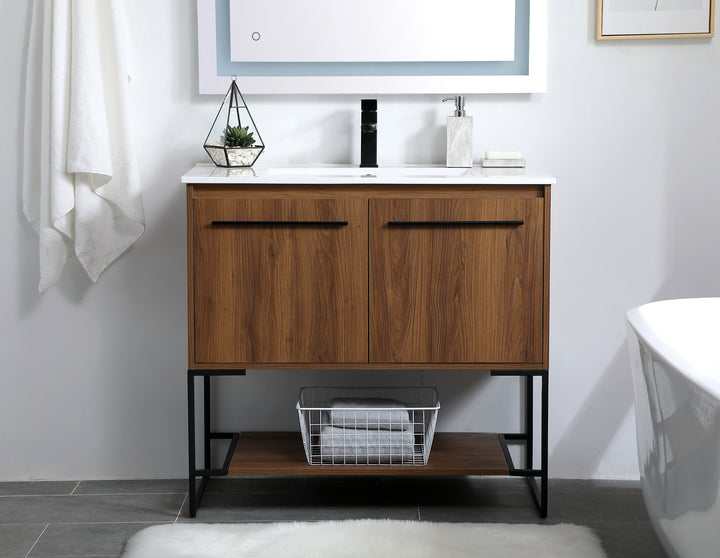 Elegant Lighting - VF42036WB - Single Bathroom Vanity - Gerard - Walnut Brown