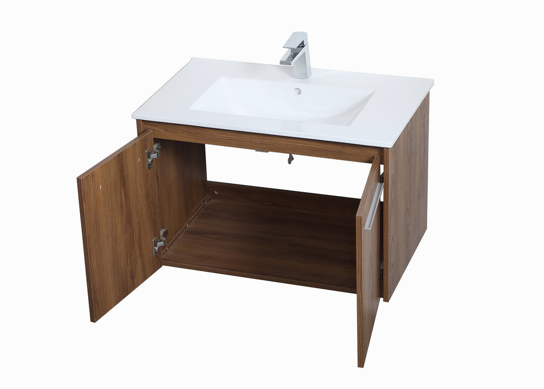 Elegant Lighting - VF44030WB - Single Bathroom Floating Vanity - Rasina - Walnut Brown