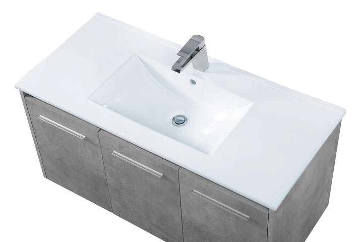 Elegant Lighting - VF44040CG - Single Bathroom Floating Vanity - Rasina - Concrete Grey