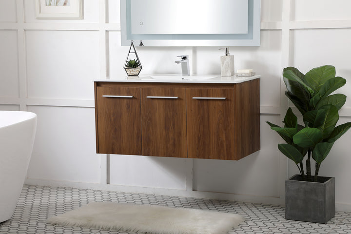 Elegant Lighting - VF44040WB - Single Bathroom Floating Vanity - Rasina - Walnut Brown