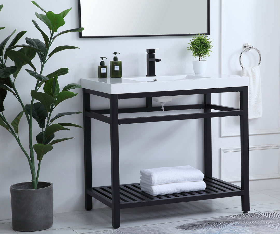 Elegant Lighting - VF14036BK - Single Bathroom Vanity - Raya - black