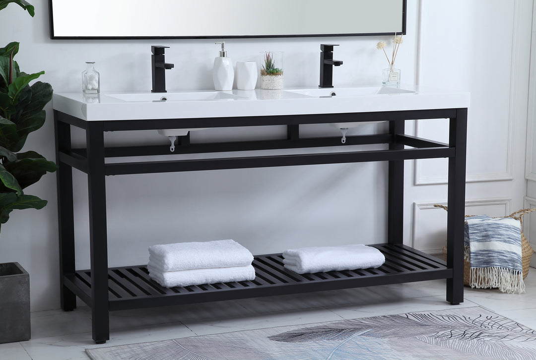 Elegant Lighting - VF14060DBK - Double Bathroom Vanity - Raya - black
