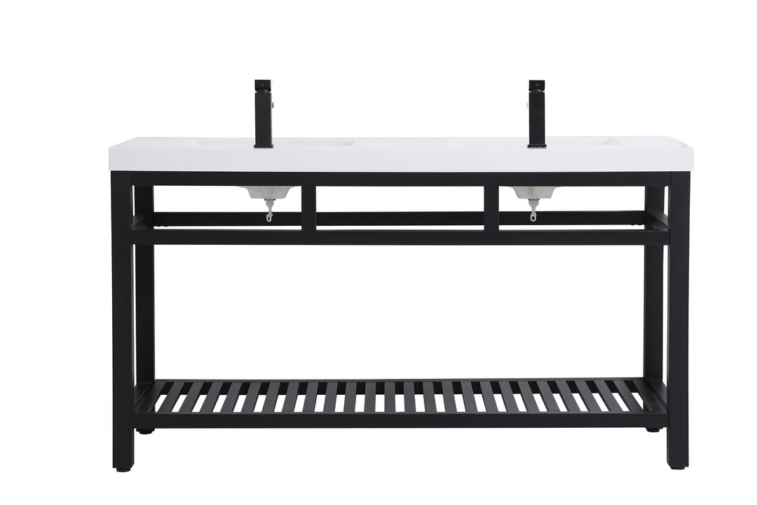 Elegant Lighting - VF14060DBK - Double Bathroom Vanity - Raya - black