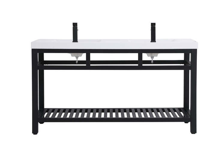 Elegant Lighting - VF14060DBK - Double Bathroom Vanity - Raya - black
