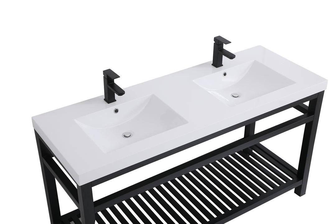 Elegant Lighting - VF14060DBK - Double Bathroom Vanity - Raya - black