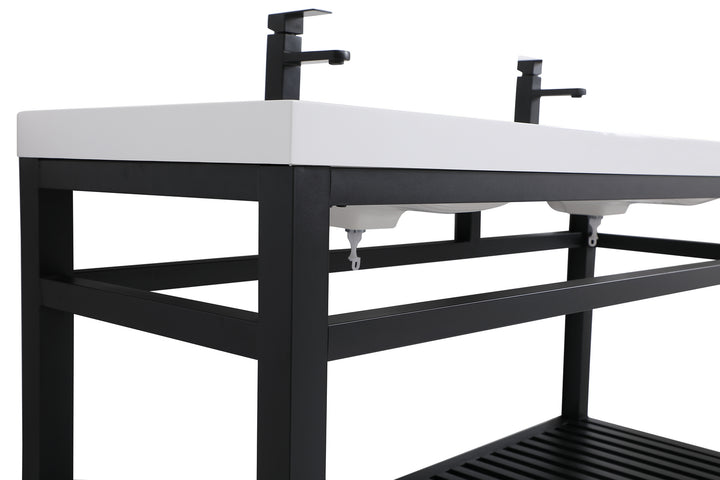 Elegant Lighting - VF14060DBK - Double Bathroom Vanity - Raya - black