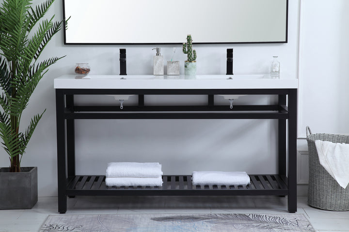Elegant Lighting - VF14060DBK - Double Bathroom Vanity - Raya - black
