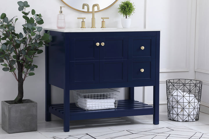 Elegant Lighting - VF16436BL - Single Bathroom Vanity - Theo - Blue