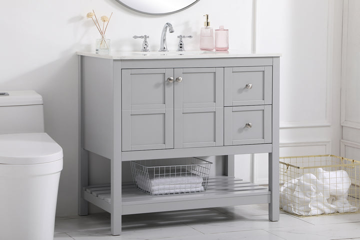 Elegant Lighting - VF16436GR - Single Bathroom Vanity - Theo - Gray
