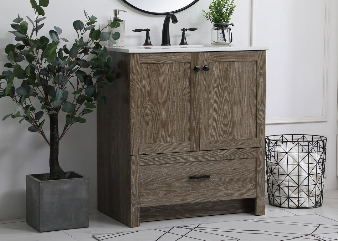 Elegant Lighting - VF2830WO - Single Bathroom Vanity - Soma - weathered oak