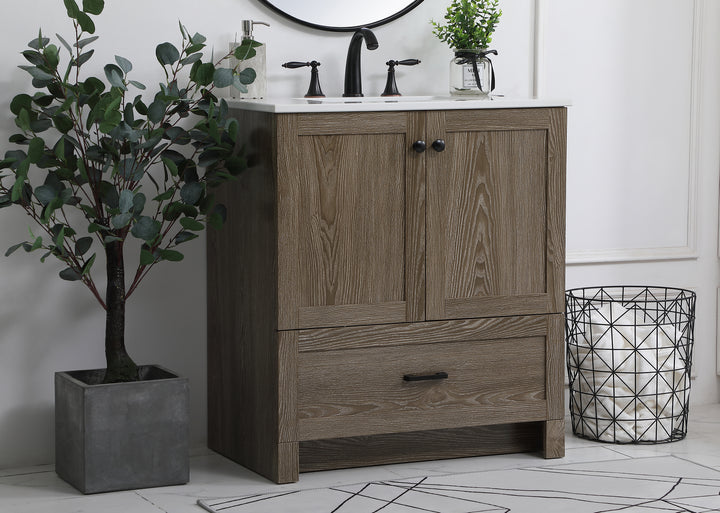 Elegant Lighting - VF2830WO - Single Bathroom Vanity - Soma - weathered oak